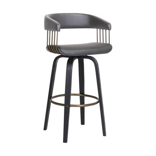 Luxur Living Kaudgaon Grey 26 Inch Swivel Counter Height Stool