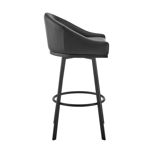 Luxur Living Hata Black Grey Swivel Bar Stool