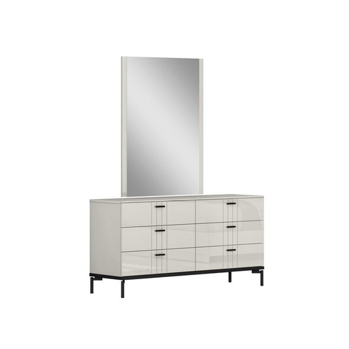 JM Furniture Bella Grey and Black Mirror