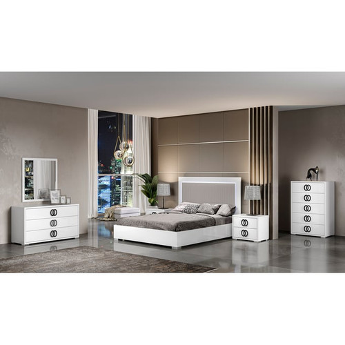 JM Furniture Luxuria White And Black Chest