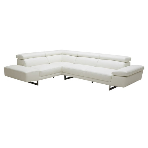 JM Furniture 1717 White Leather LAF Sectional