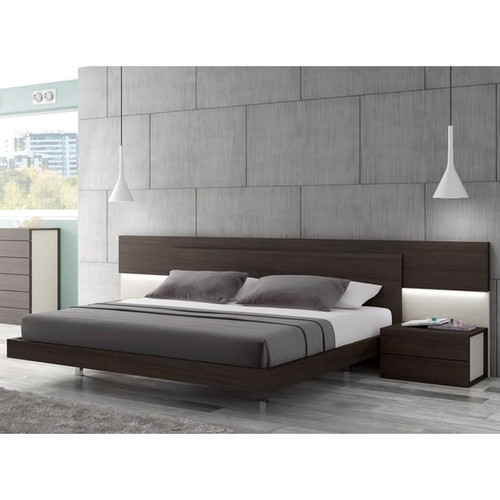 JM Furniture Maia Light Grey Wenge 2pc Bedroom Set with King Bed