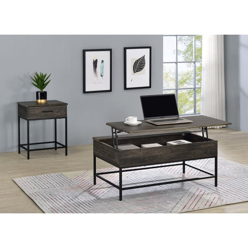 Lilola Home Cliff Brown 2pc Lift Top Coffee Table Set