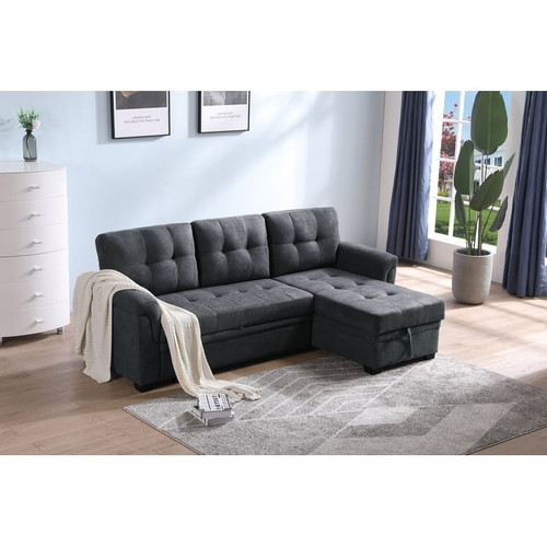 Lilola Home Connor Reversible Sectionals Sleeper Sofa Chaise