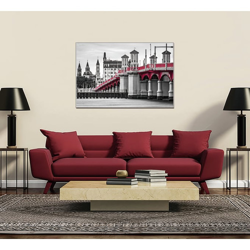 Amazing Oppidan Home Silver Framed Bridge Of Lions Acrylic Wall Art