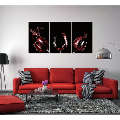 Amazing Oppidan Home Red Wine Celebration 3pc Acrylic Wall Art