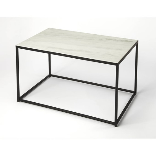 Butler Specialty Phinney White Marble And Metal Coffee Table