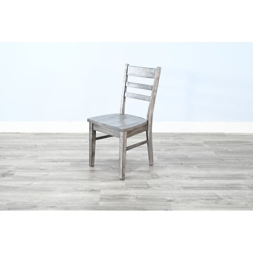 Purity Craft Isadora Gray Ladderback Chair with Wood Seat