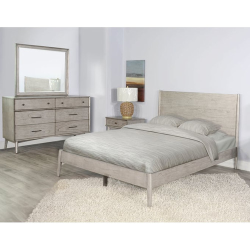 Purity Craft Neptune Gray 4pc Bedroom Set with King Panel Bed