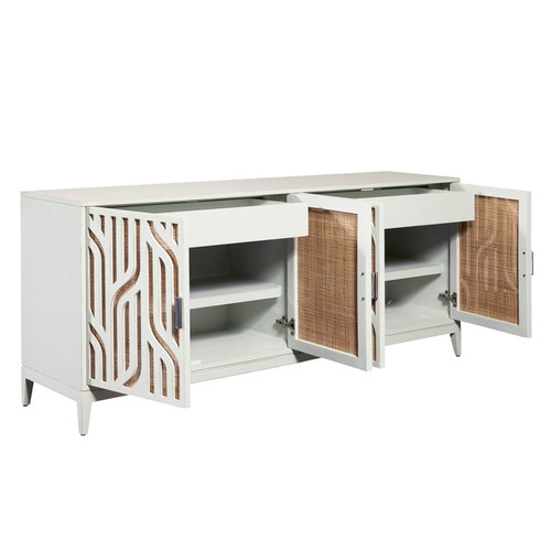 Pulaski White 4 Doors Storage Credenza