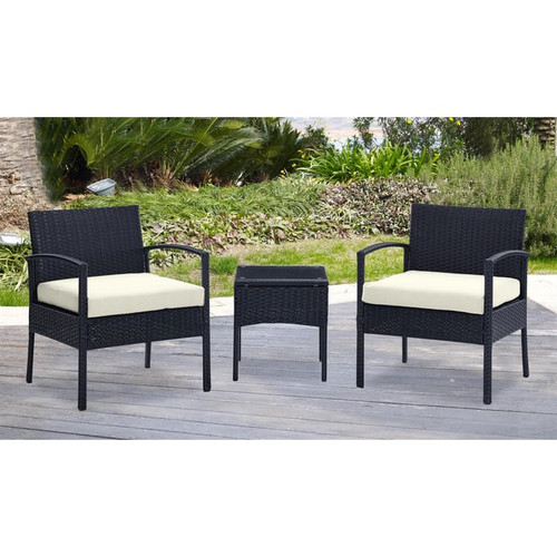 Manhattan Comfort Noli 3pc Patio Conversation Sets