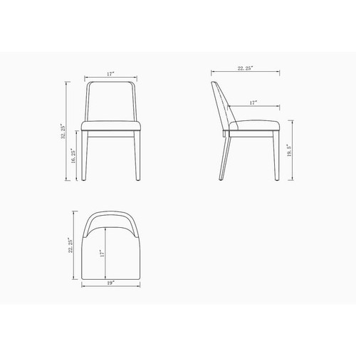 2 Manhattan Comfort Gansevoort Dining Chairs