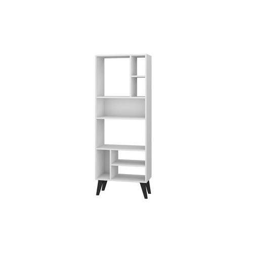 Manhattan Comfort Warren White Tall Bookcase 1.0 with 8 Shelves