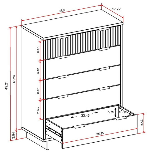 Manhattan Comfort Granville 45.27 Inch Tall Dressers