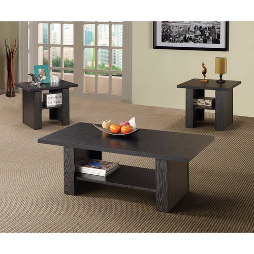 Coaster Furniture Rodez Black Oak 3pc Occasional Table Set