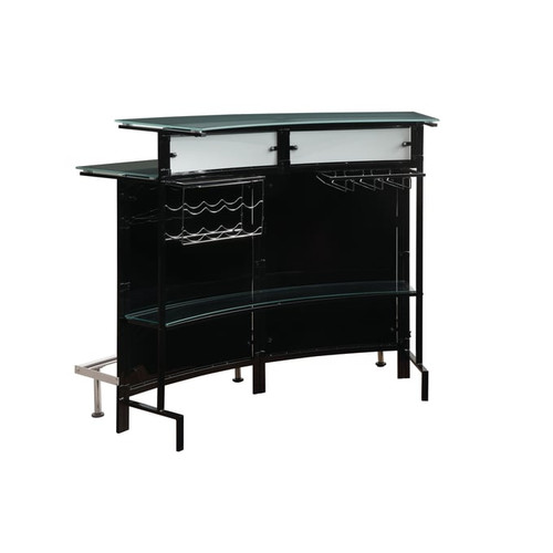 Coaster Furniture Keystone Black Glass Top Bar Unit