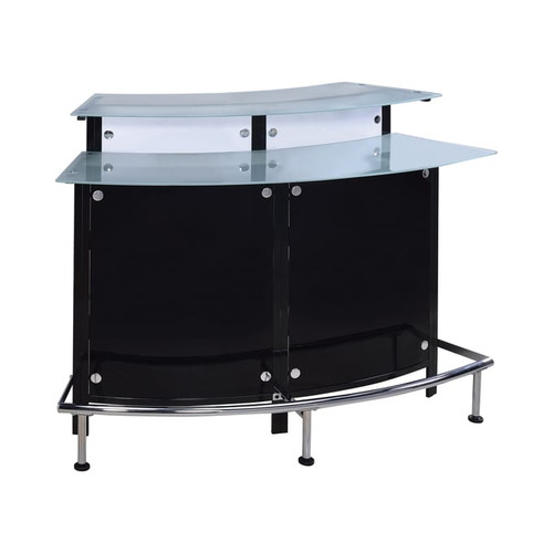 Coaster Furniture Keystone Black Glass Top Bar Unit