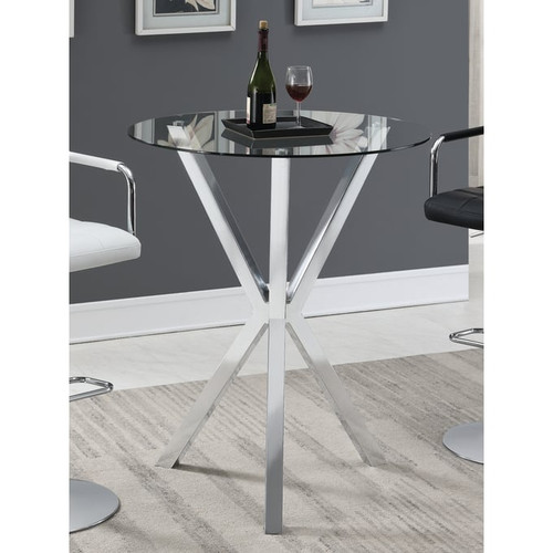 Coaster Furniture Denali Clear Chrome Round Bar Table