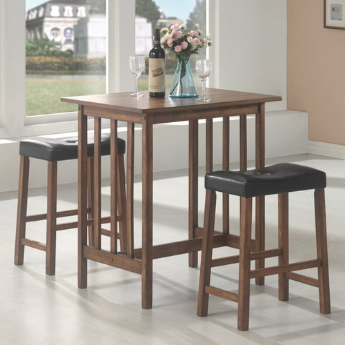 Coaster Furniture Oleander Nut Brown 3pc Counter Height Set
