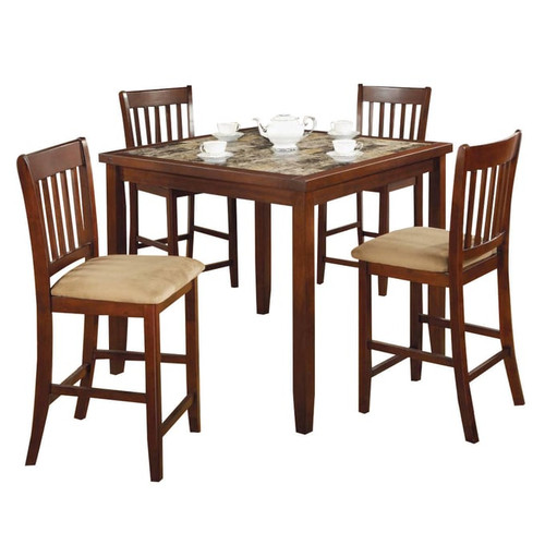 Coaster Furniture Jardin Red Brown Tan 5pc Counter Height Set