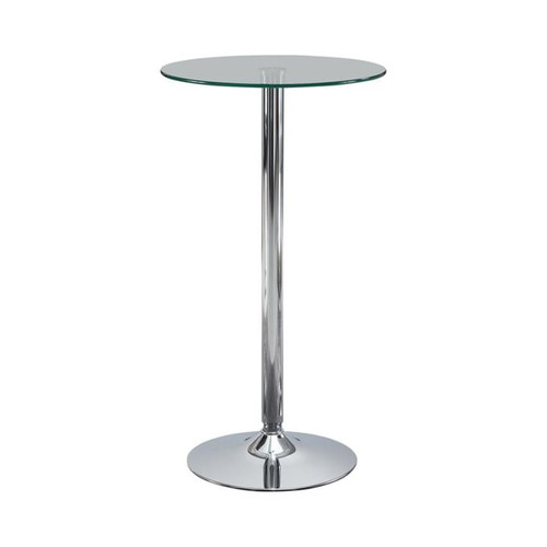 Coaster Furniture Abiline Chrome Glass Top Round Bar Table