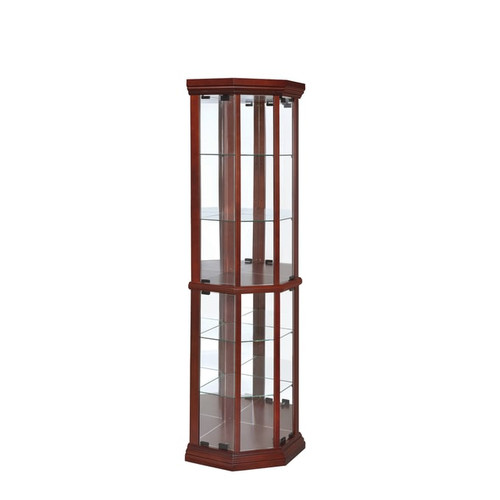 Coaster Furniture Appledale Medium Brown 6 Shelf Corner Curio Cabinet