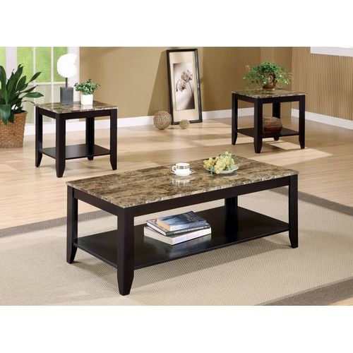 Coaster Furniture Flores Cappuccino 3pc Occasional Table Set