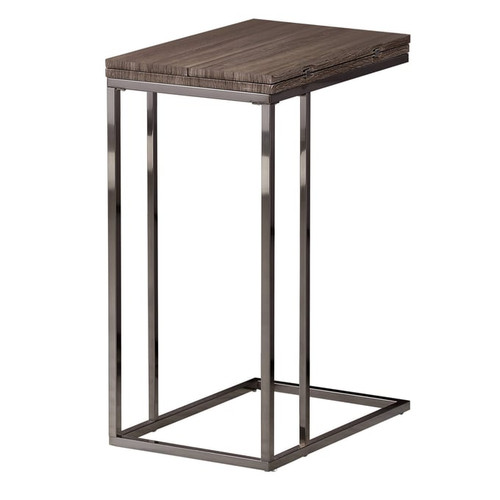 Coaster Furniture Pedro Weathered Grey Black Expandable Top Accent Table