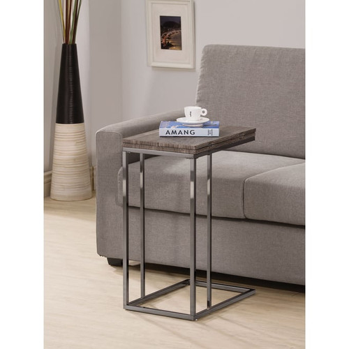 Coaster Furniture Pedro Weathered Grey Black Expandable Top Accent Table