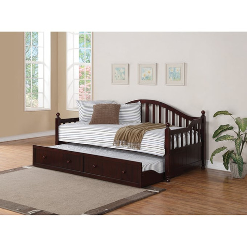 Coaster Furniture Dan Ryan Cappuccino Arched Back Twin Trundle Daybed