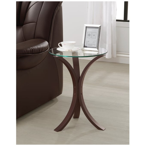 Coaster Furniture Edgar Cappuccino Round Accent Table