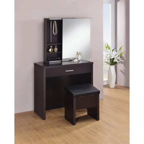 Coaster Furniture Harvey Cappuccino Black Vanity Set