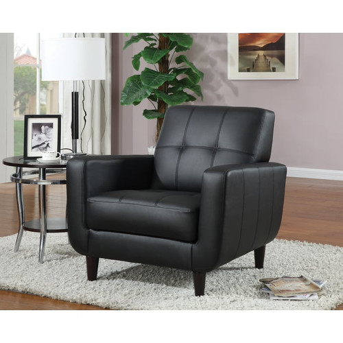 Coaster Furniture Aaron Black Padded Seat Accent Chair