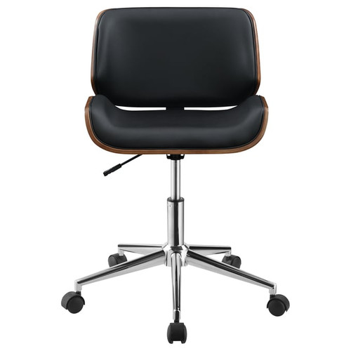 Coaster Furniture Black Faux Leather Chrome Metal Square Office Chairs