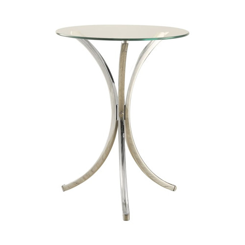 Coaster Furniture Eloise Clear Chrome Round Accent Table