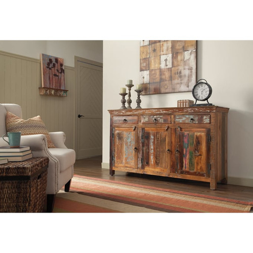 Coaster Furniture Henry Reclaimed Wood 3 Doors Accent Cabinet
