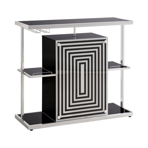 Coaster Furniture Zinnia Black 2 Tier Bar Unit