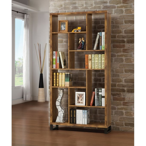 Coaster Furniture Delwin Antique Nutmeg 10 Shelf Bookcase