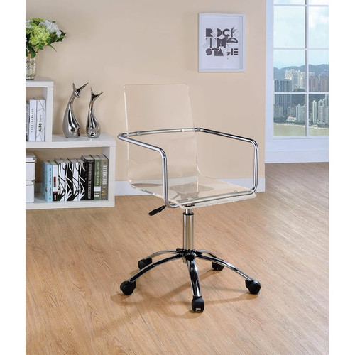 Coaster Furniture Caraway Clear Chrome Office Chair with Casters
