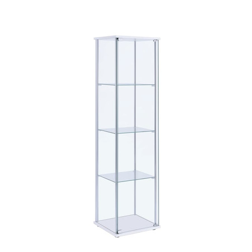 Coaster Furniture Bellatrix White Clear 4 Shelf Curio Cabinet