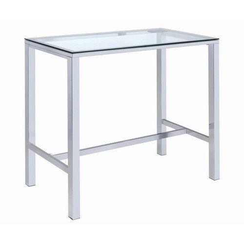 Coaster Furniture Tolbert Clear Chrome Bar Table