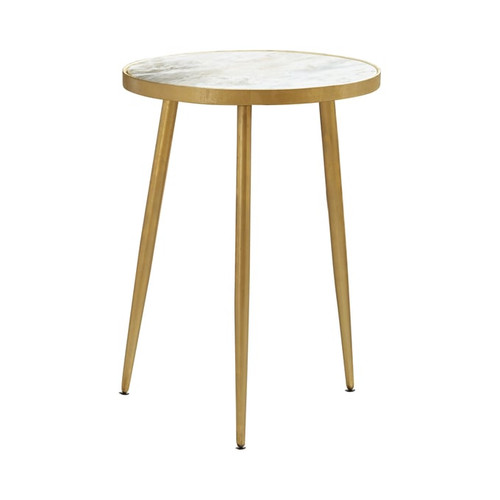 Coaster Furniture Acheson White Gold Round Accent Table
