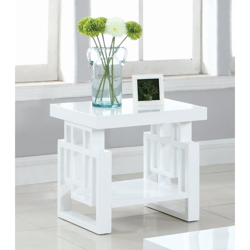 Coaster Furniture Schmitt White Rectangular End Table