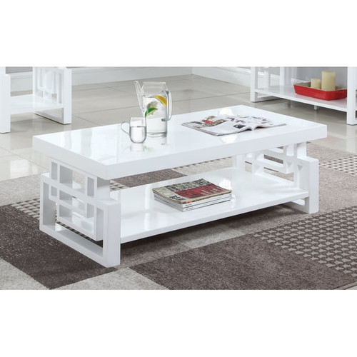 Coaster Furniture Schmitt White Rectangular Coffee Table