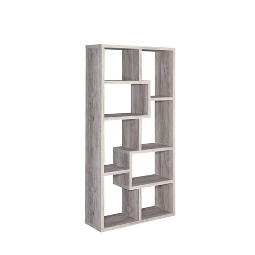 Coaster Furniture Theo Grey Driftwood 10 Shelf Bookcase
