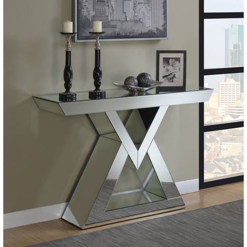 Coaster Furniture Cerecita Clear Console Table with Triangle Base