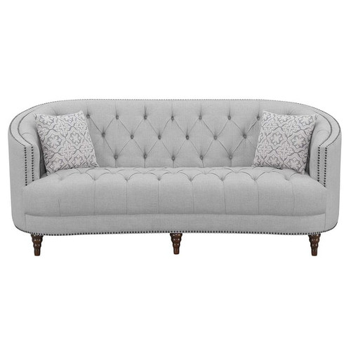 Coaster Furniture Avonlea Grey Fabric Nailhead Sofa