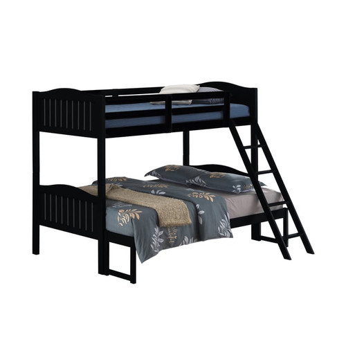 Coaster Furniture Arlo Black Twin Over Full Bunk Bed with Ladder