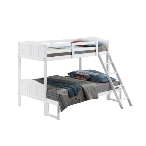Coaster Furniture Arlo White Twin Over Full Bunk Bed with Ladder