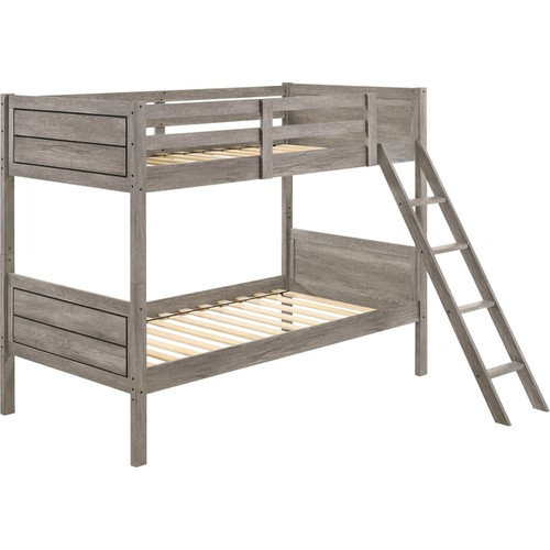 Coaster Furniture Ryder Weathered Taupe Twin Twin Bunk Bed